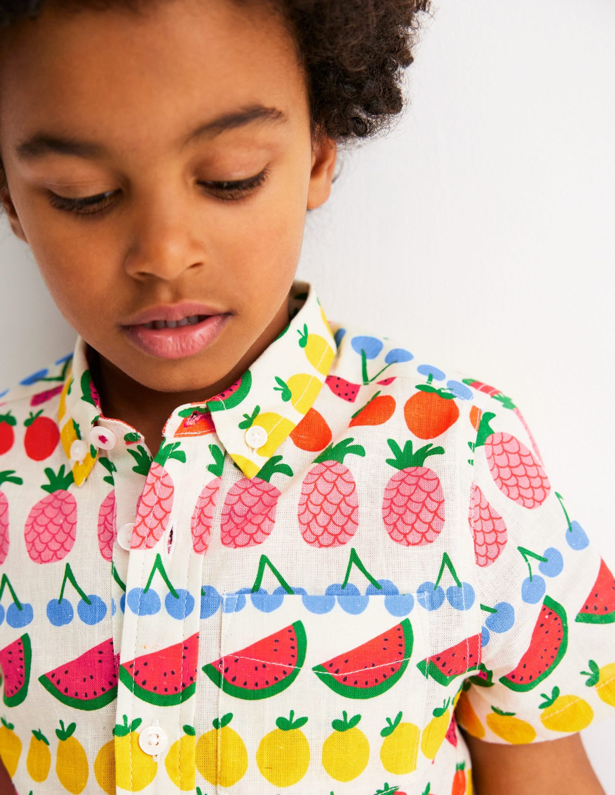 Cotton Linen Shirt-Fruit Stripe - Image 4