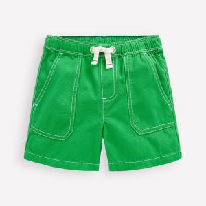 Pull-On Cotton Shorts-Bright Green