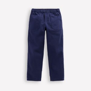 Pull-on Cotton Pants-Navy