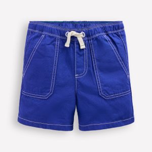 Pull-On Cotton Shorts-Bright Blue