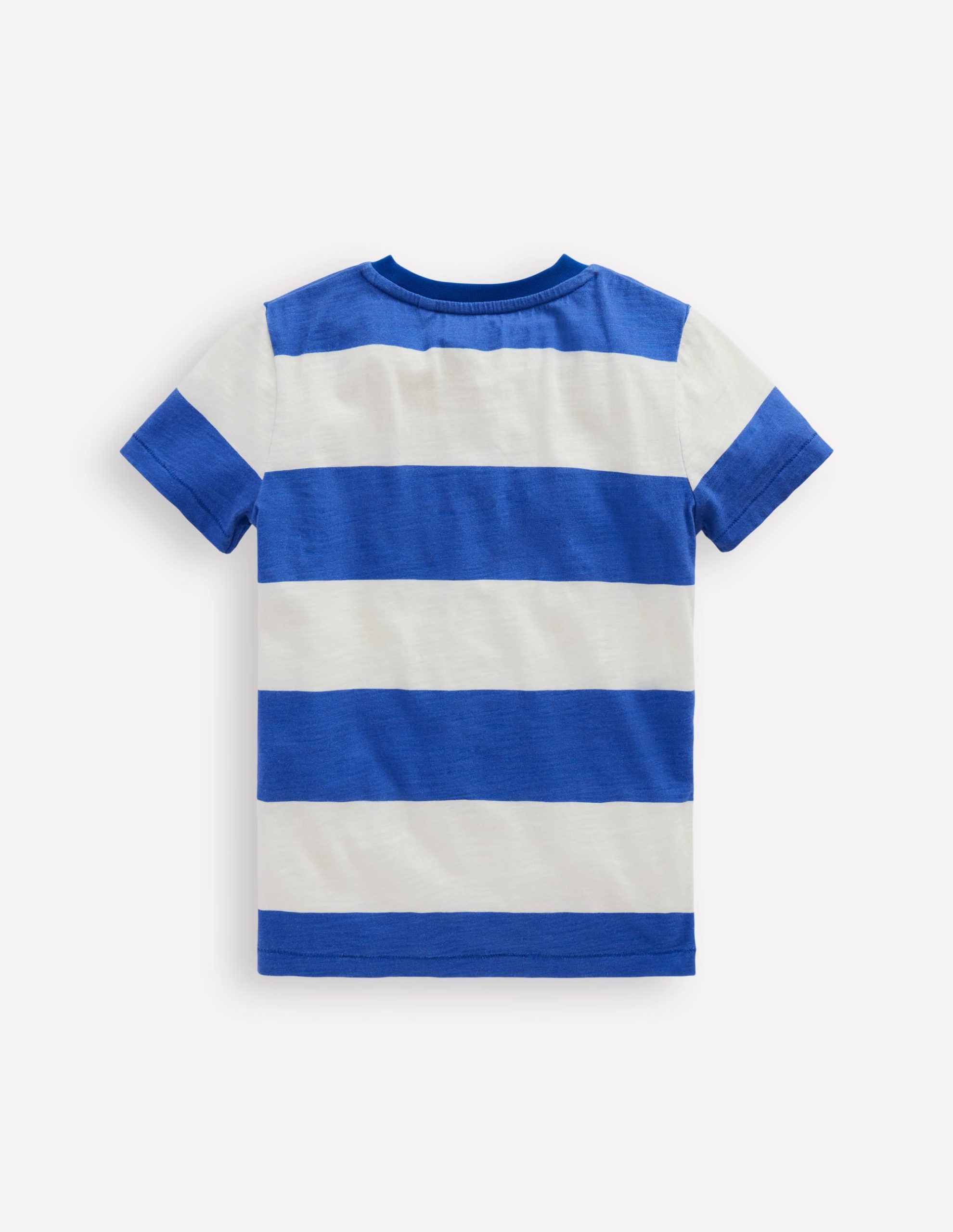 Everyday Short Sleeve T-Shirt-Bright Blue /Soft Ivory Stripe - Image 2