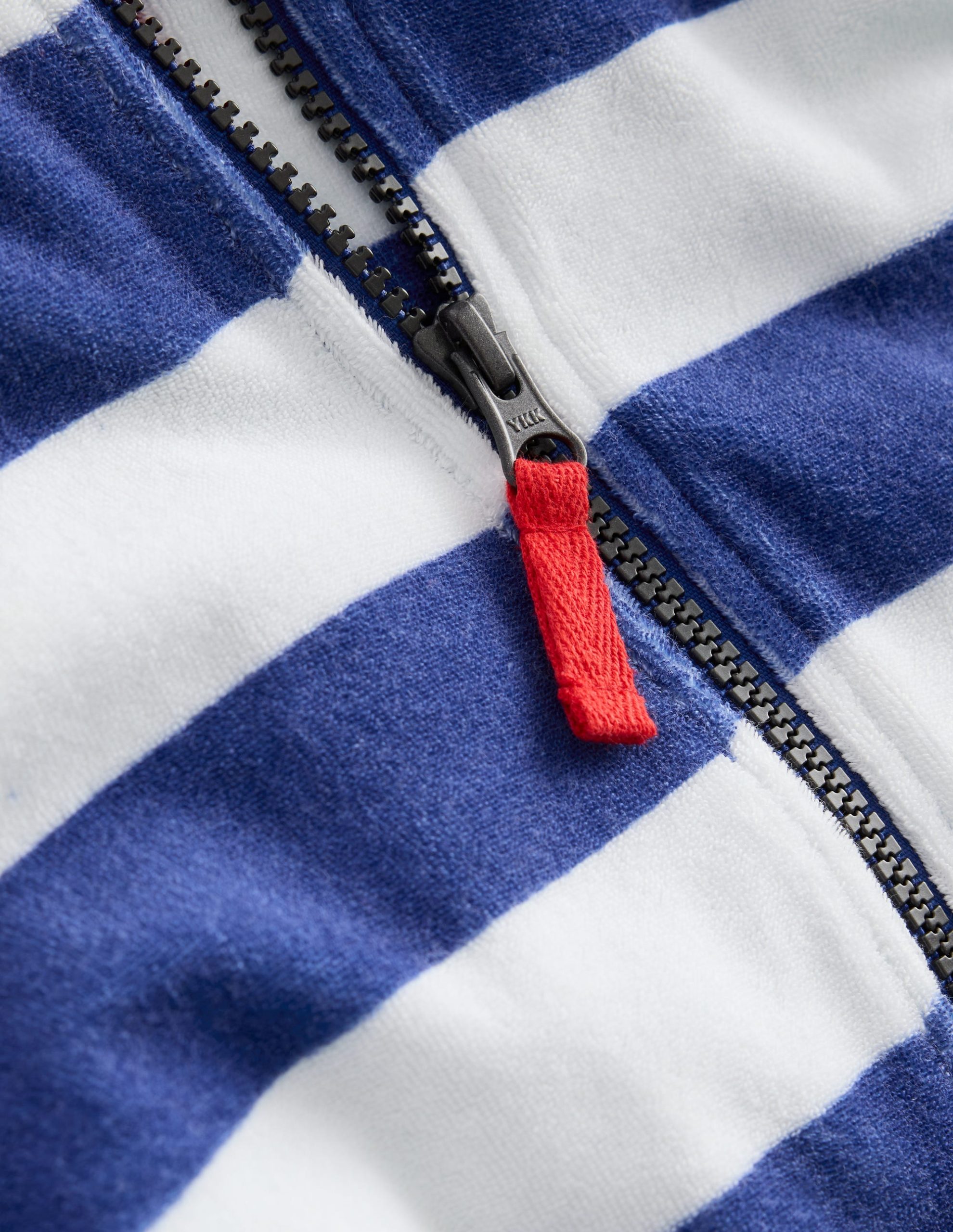 Towelling Zip-Up Throw-On-Sapphire Blue Stripe - Image 5