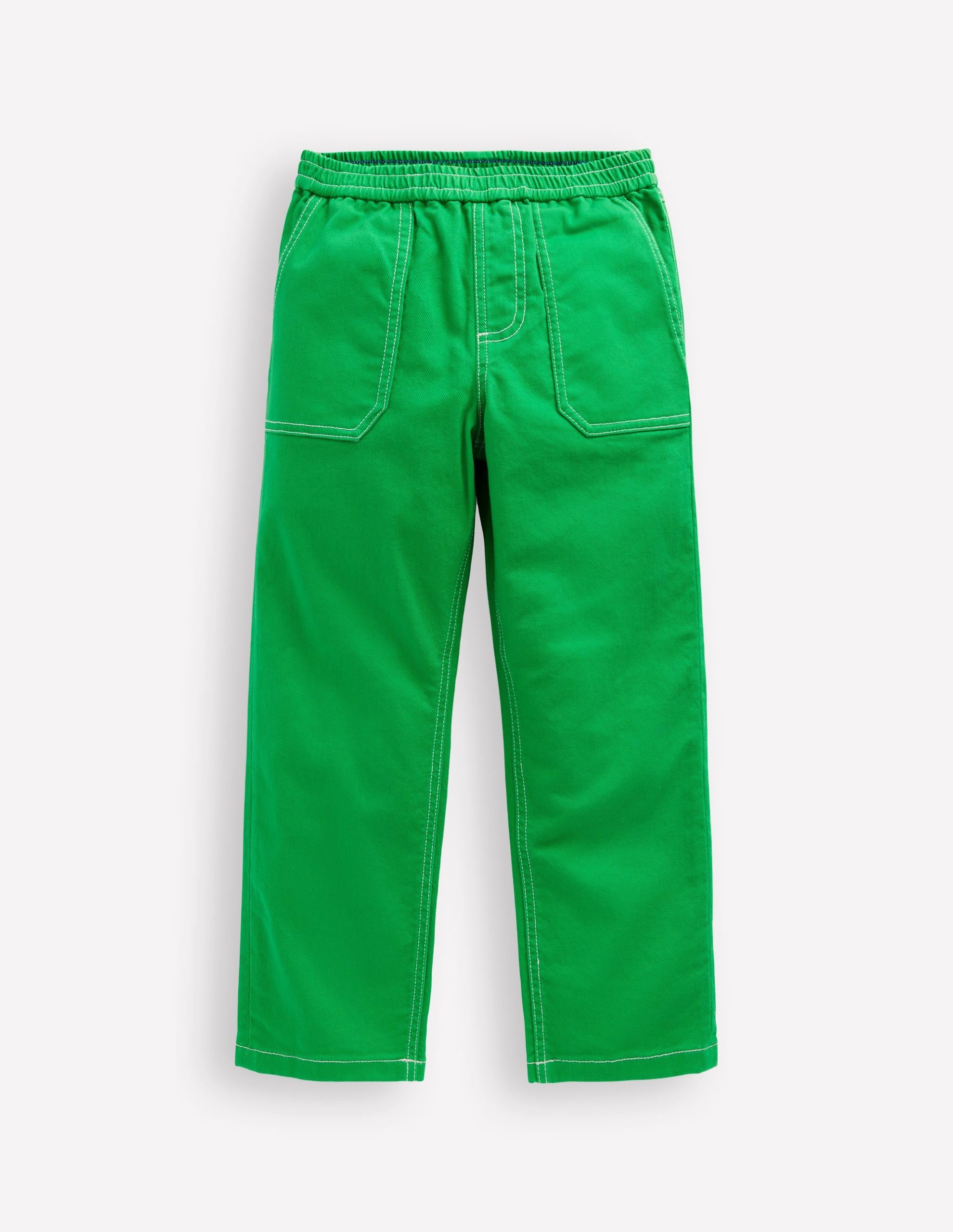 Pull-on Cotton Pants-Sapling Green