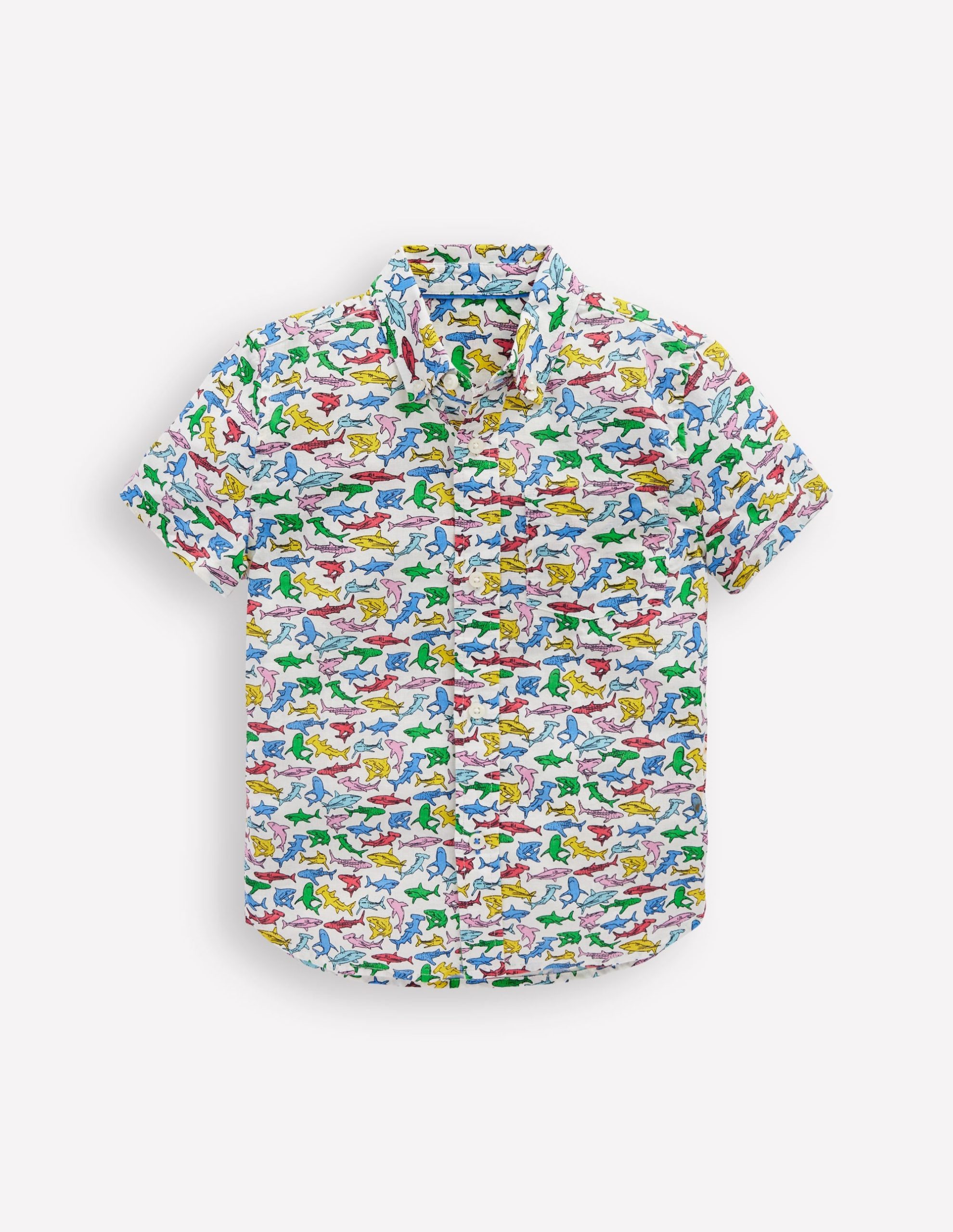 Cotton Linen Shirt-Multi Sharks - Image 2