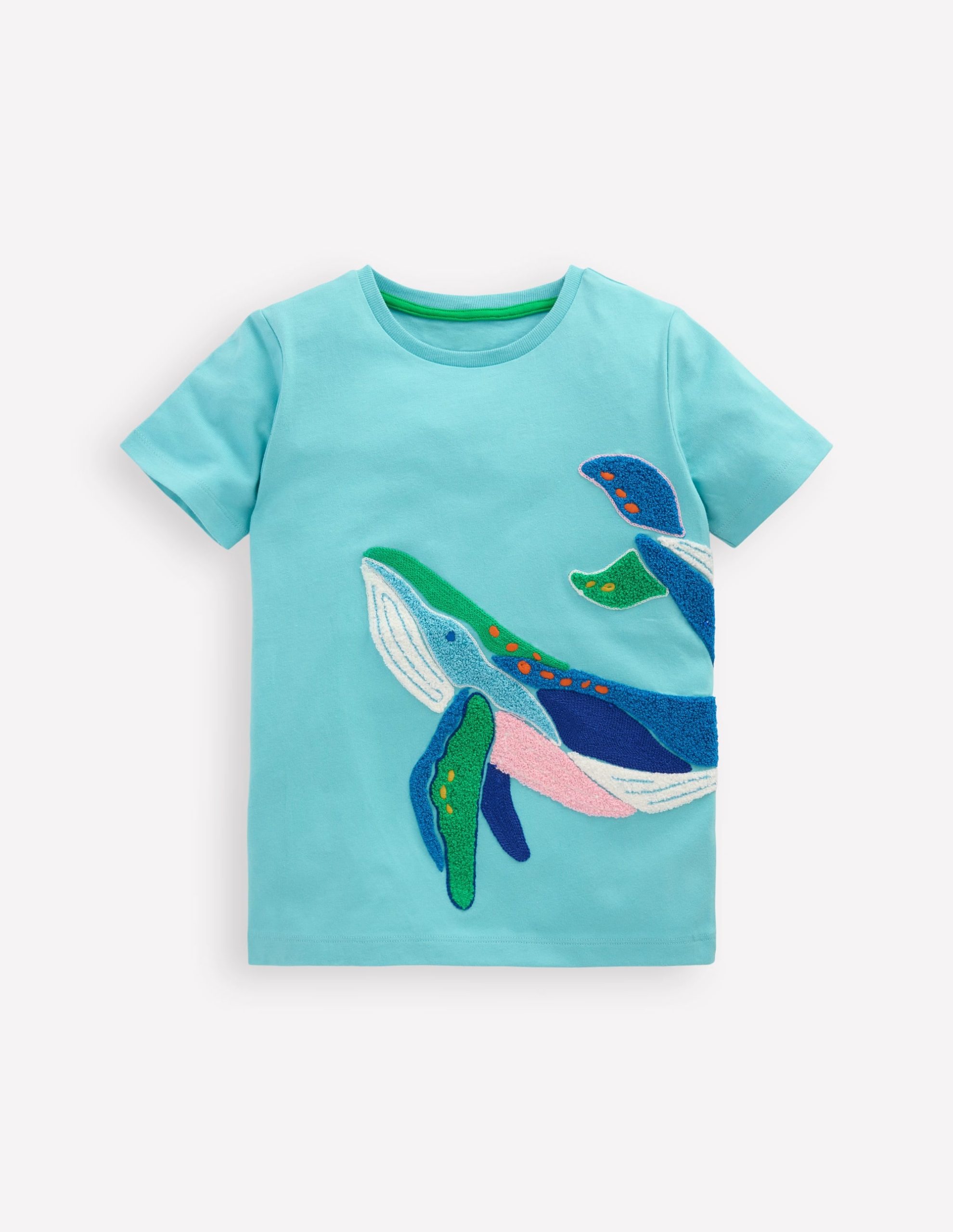 Chain Stitch T-Shirt-Caribbean Blue Whale - Image 2
