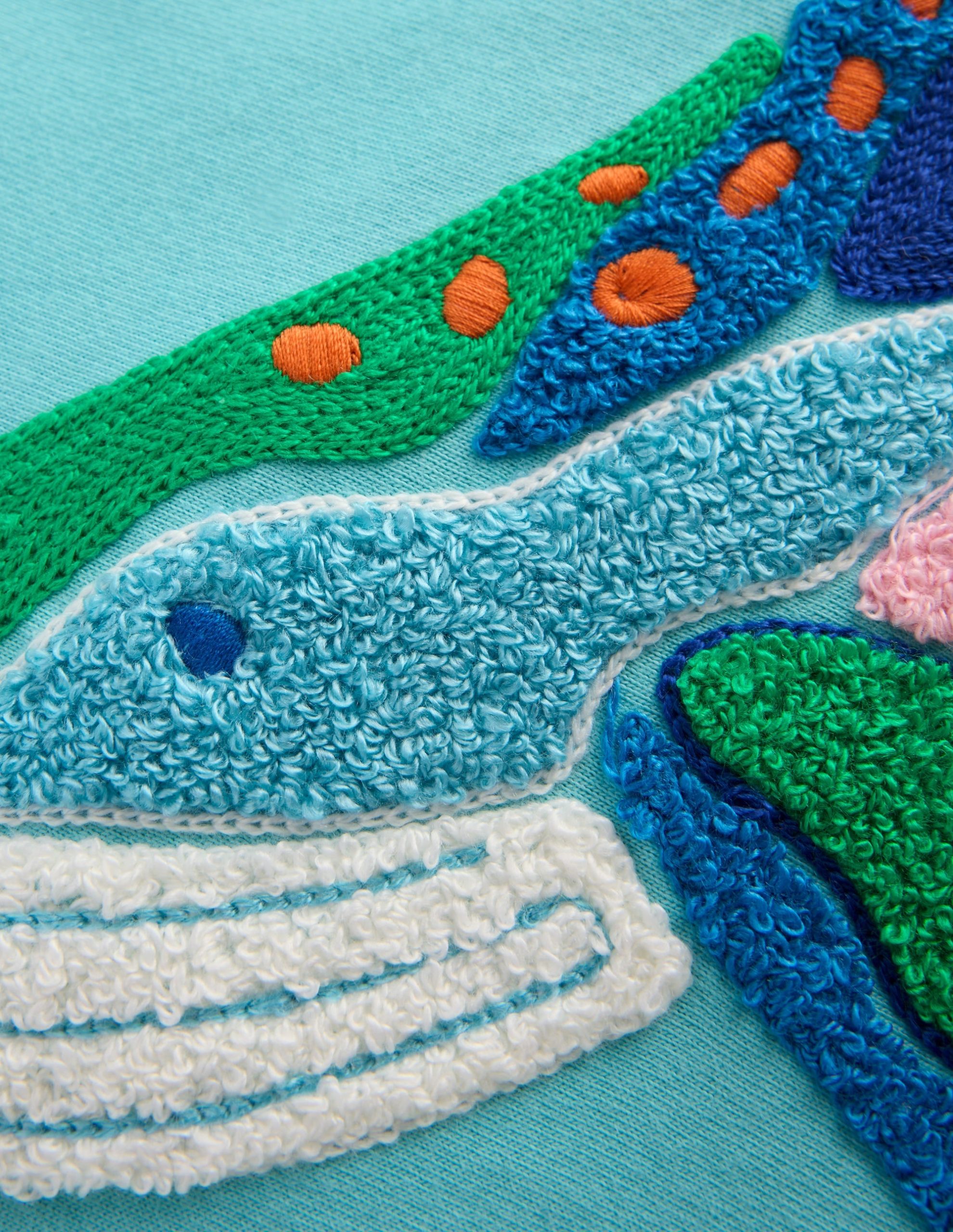 Chain Stitch T-Shirt-Caribbean Blue Whale - Image 4