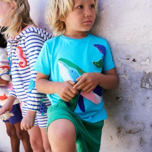 Chain Stitch T-Shirt-Caribbean Blue Whale