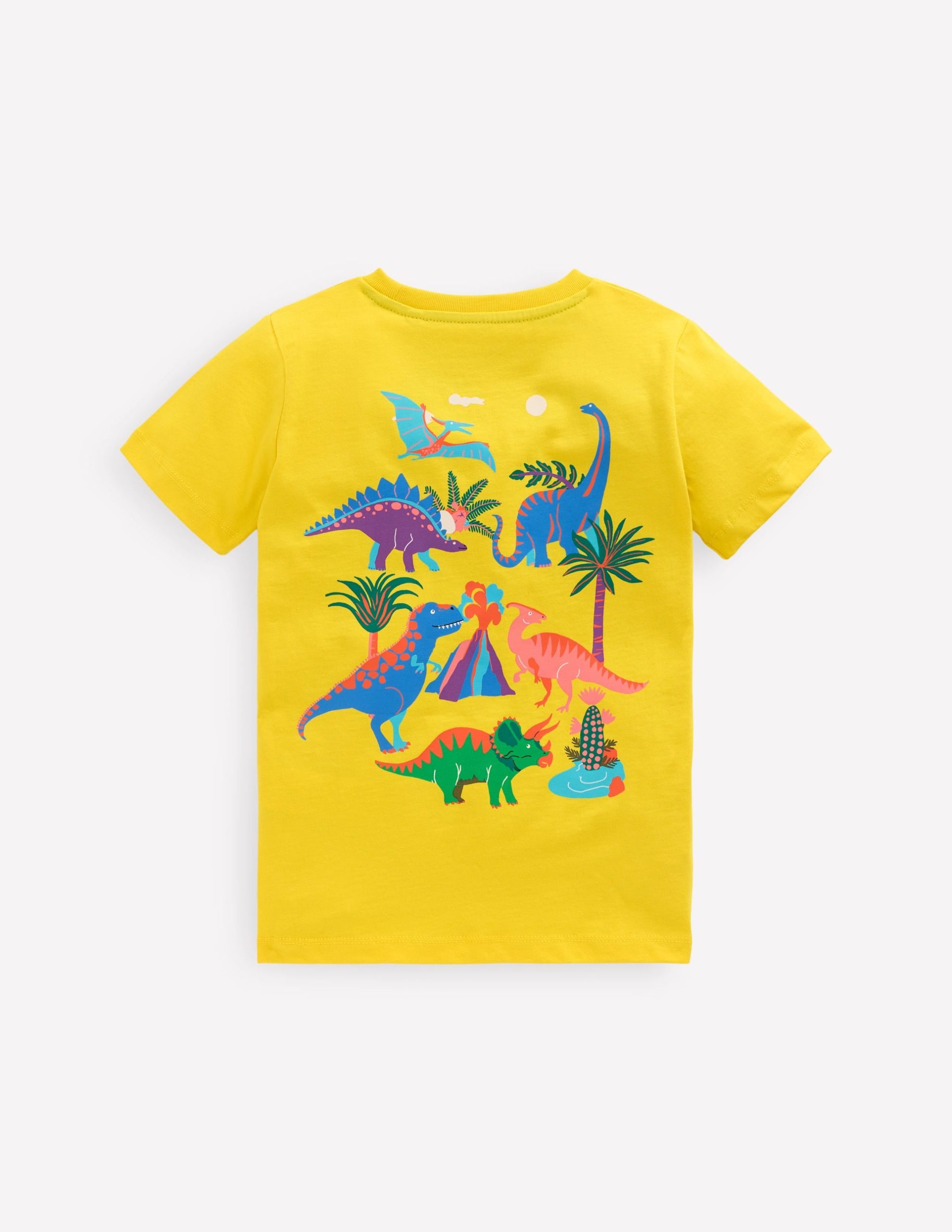 Front & Back Graphic T-shirt-Pineapple Yellow Dino - Image 2