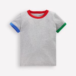 Ringer T-shirt-Grey Marl