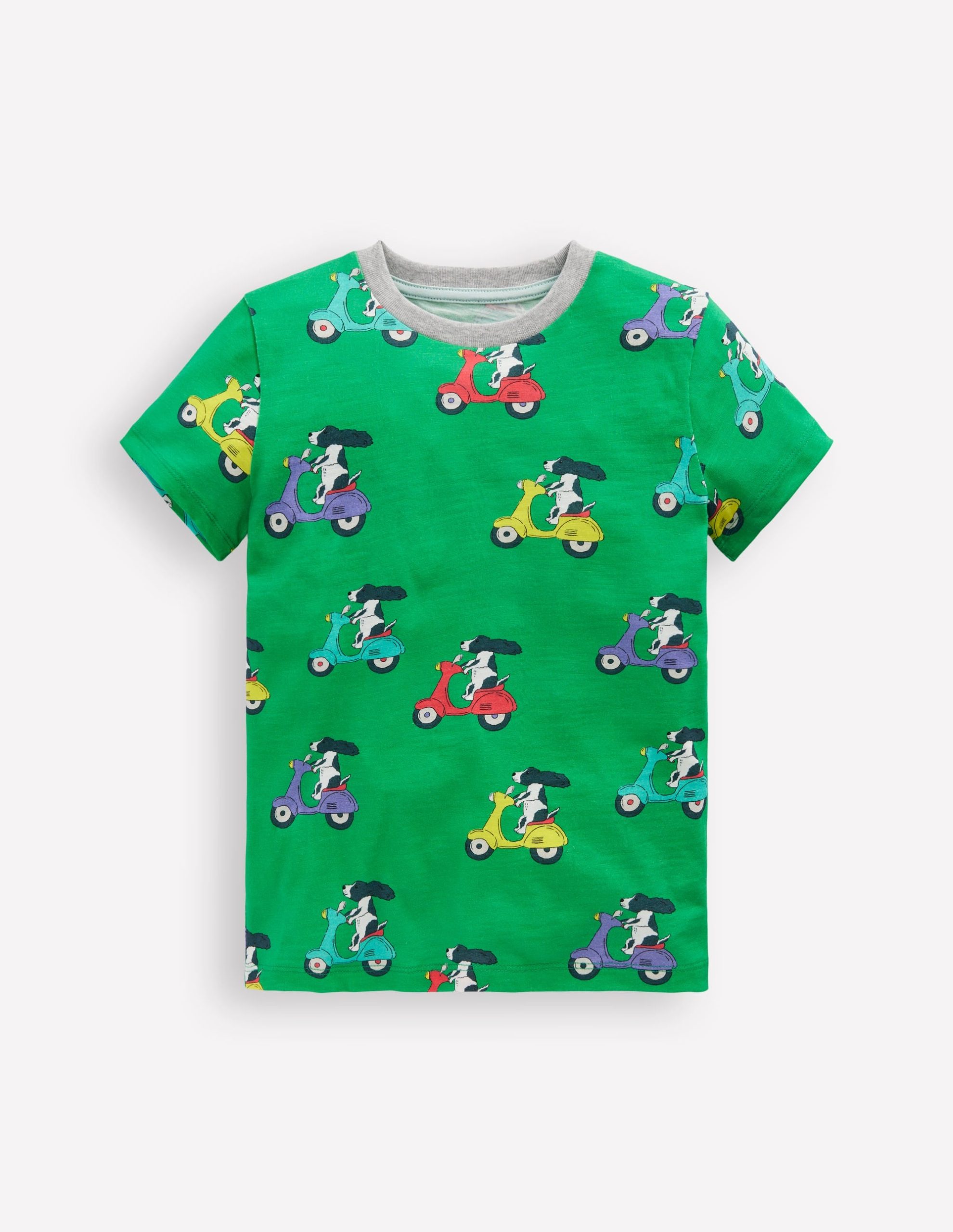 All-Over Printed T-Shirt-Sapling Green Puppy Scooter