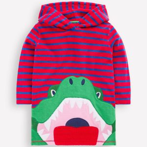 Appliqu?? Towelling Throw-on-Gallery Blue/ Poppy Red Croc