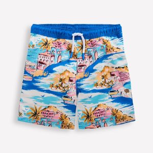 Swim Shorts-Multi Coastal Scene