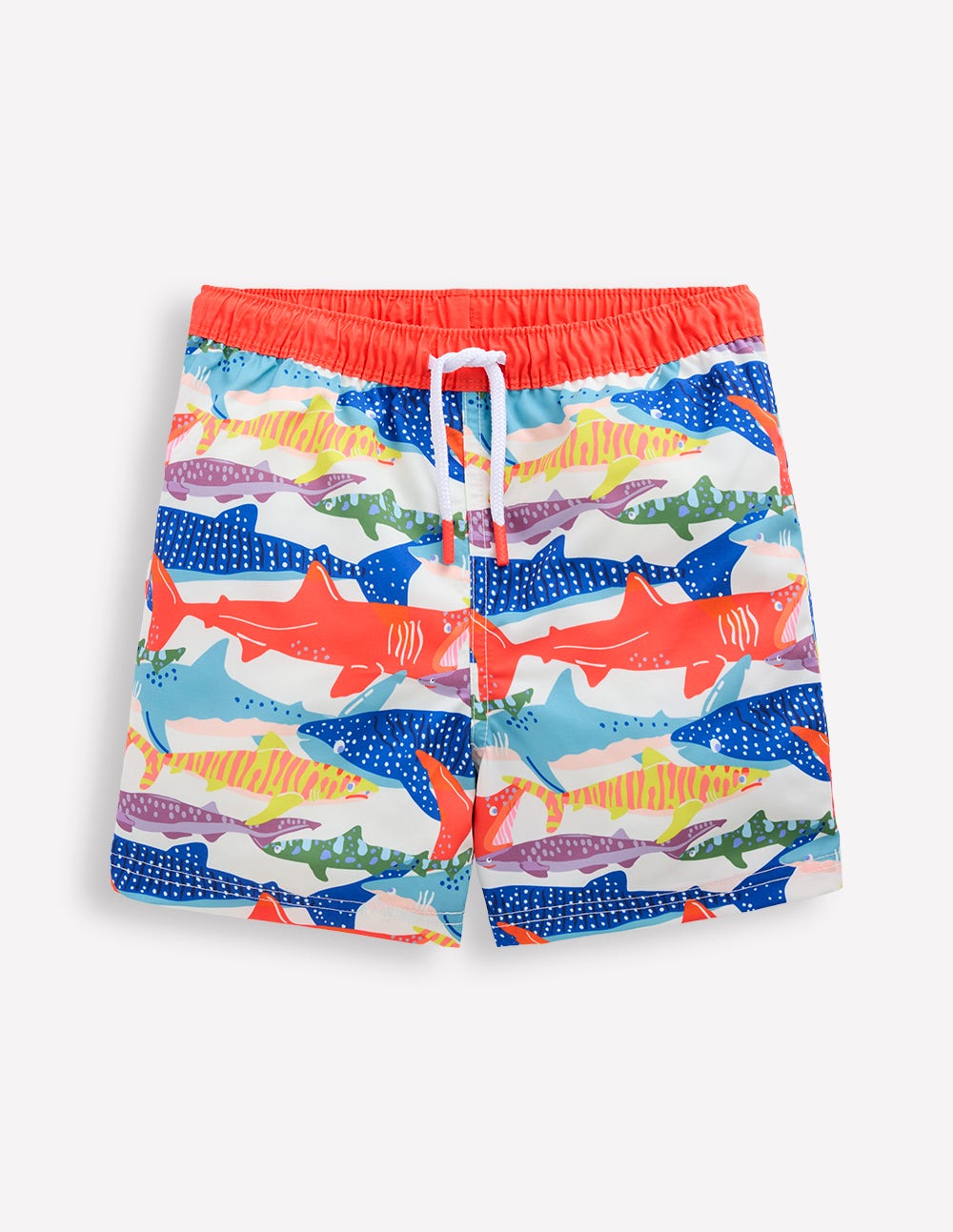 Swim Shorts-Ivory Riso Shark