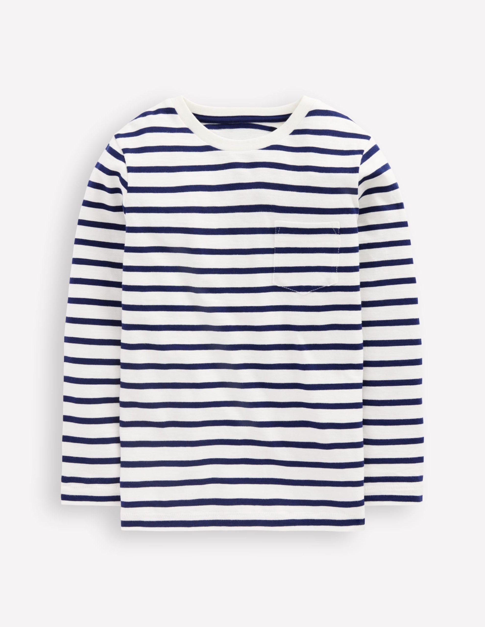 Everyday Long Sleeve T-Shirt-Soft Ivory/ College Navy