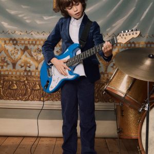 Classic Velvet Blazer-College Navy Velvet