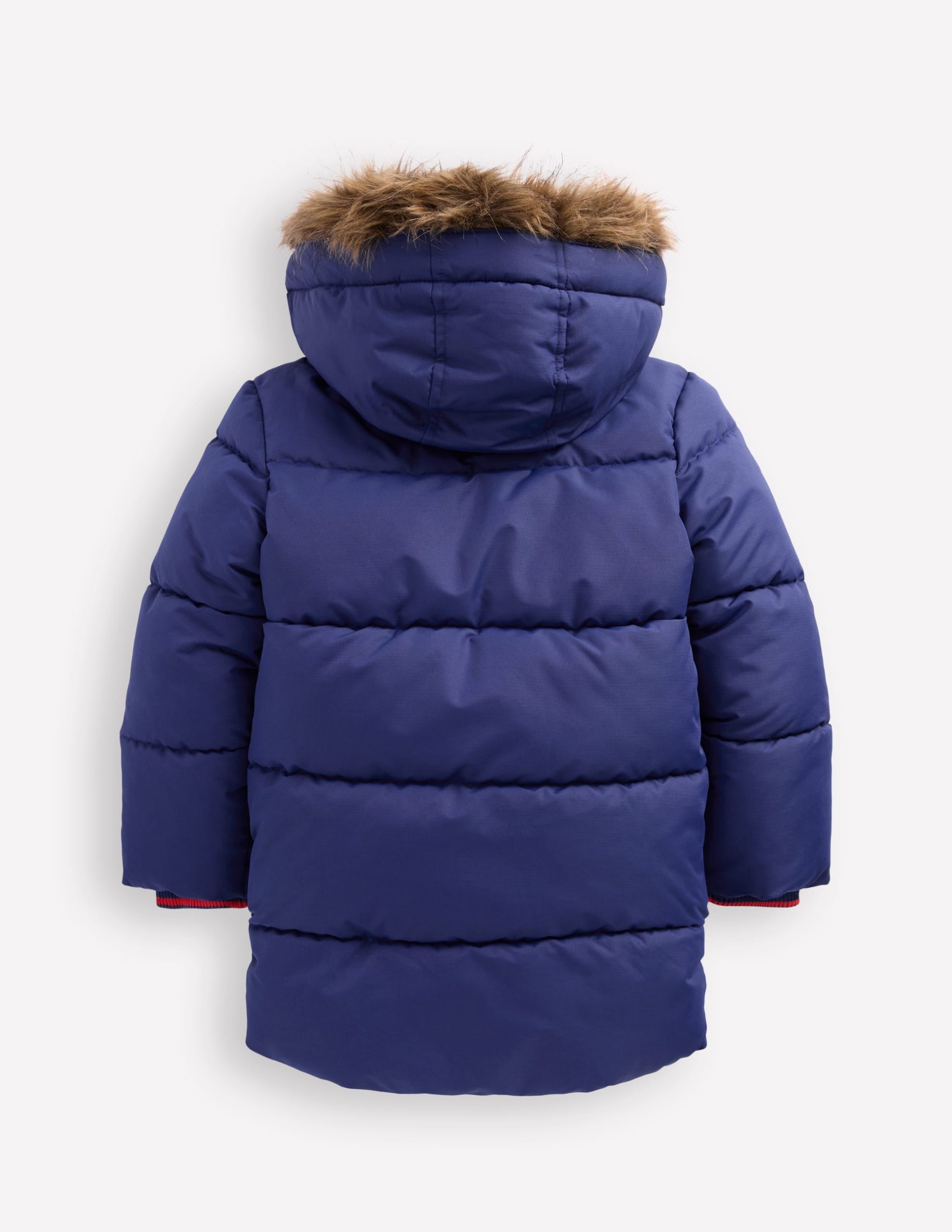 Fleece Lined Padded Coat-Navy - Image 2