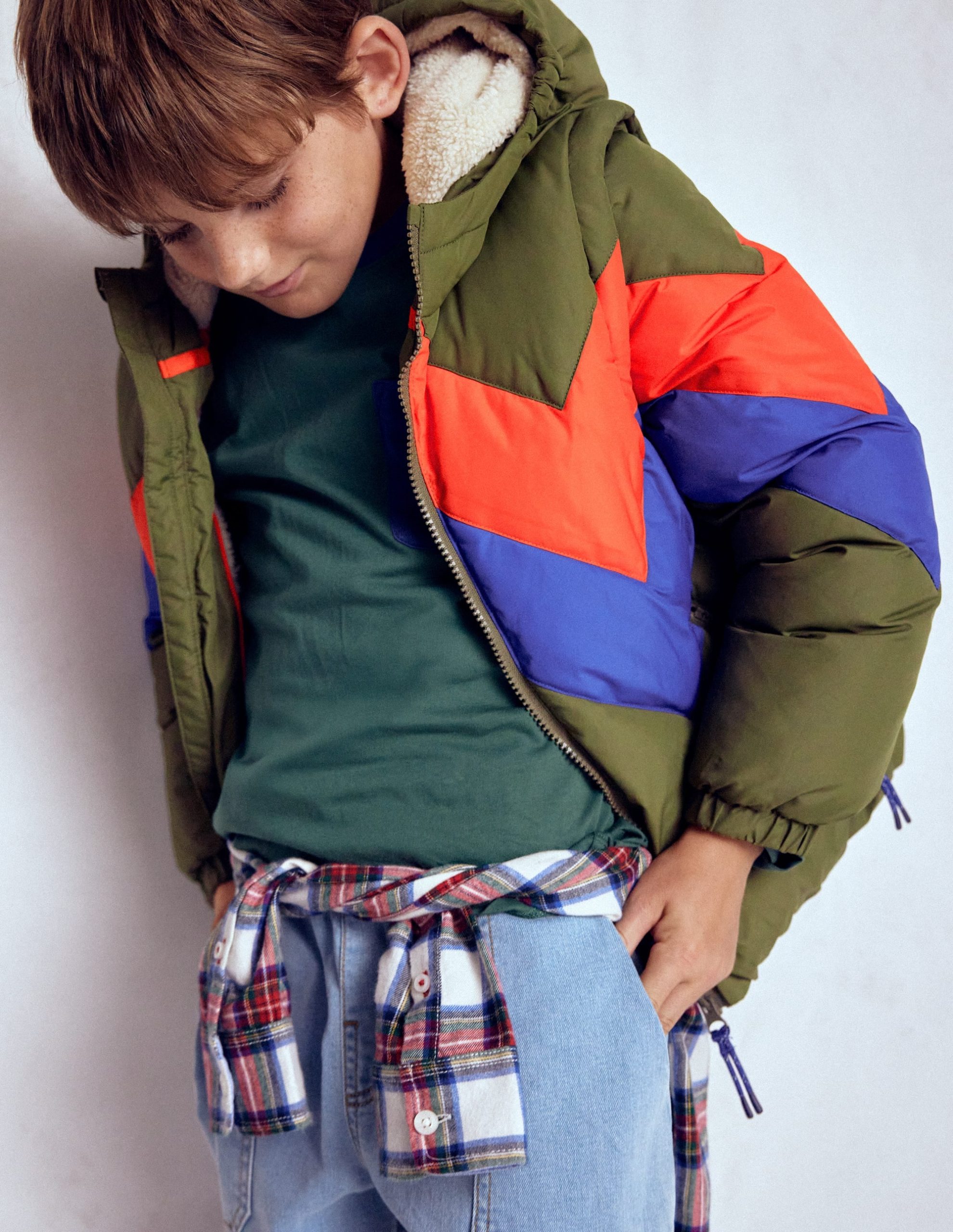 2-in-1 Padded Coat-Chestnut Chevron - Image 2