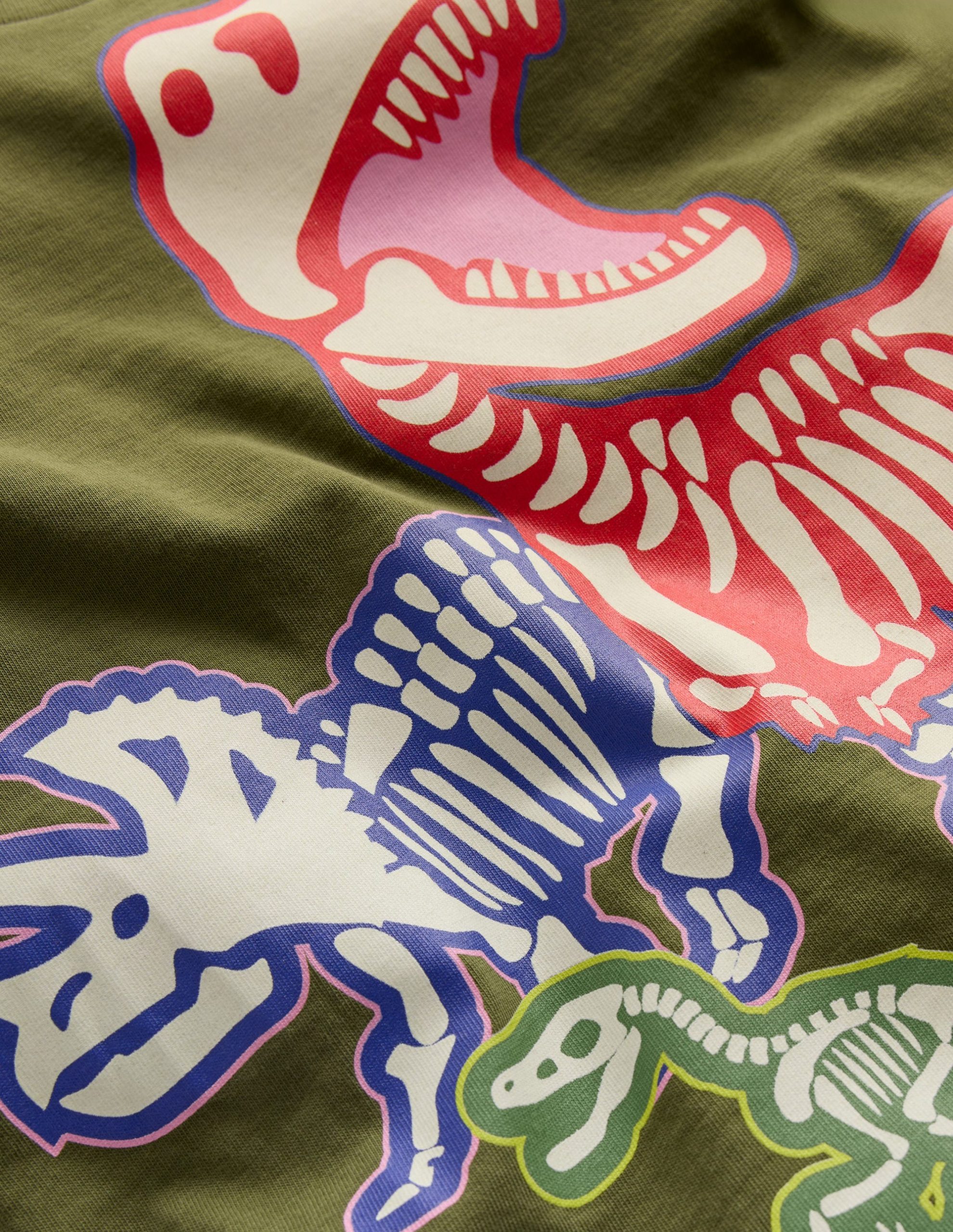 Long Sleeve Glow T-shirt-Winter Moss Dino Skeletons - Image 3