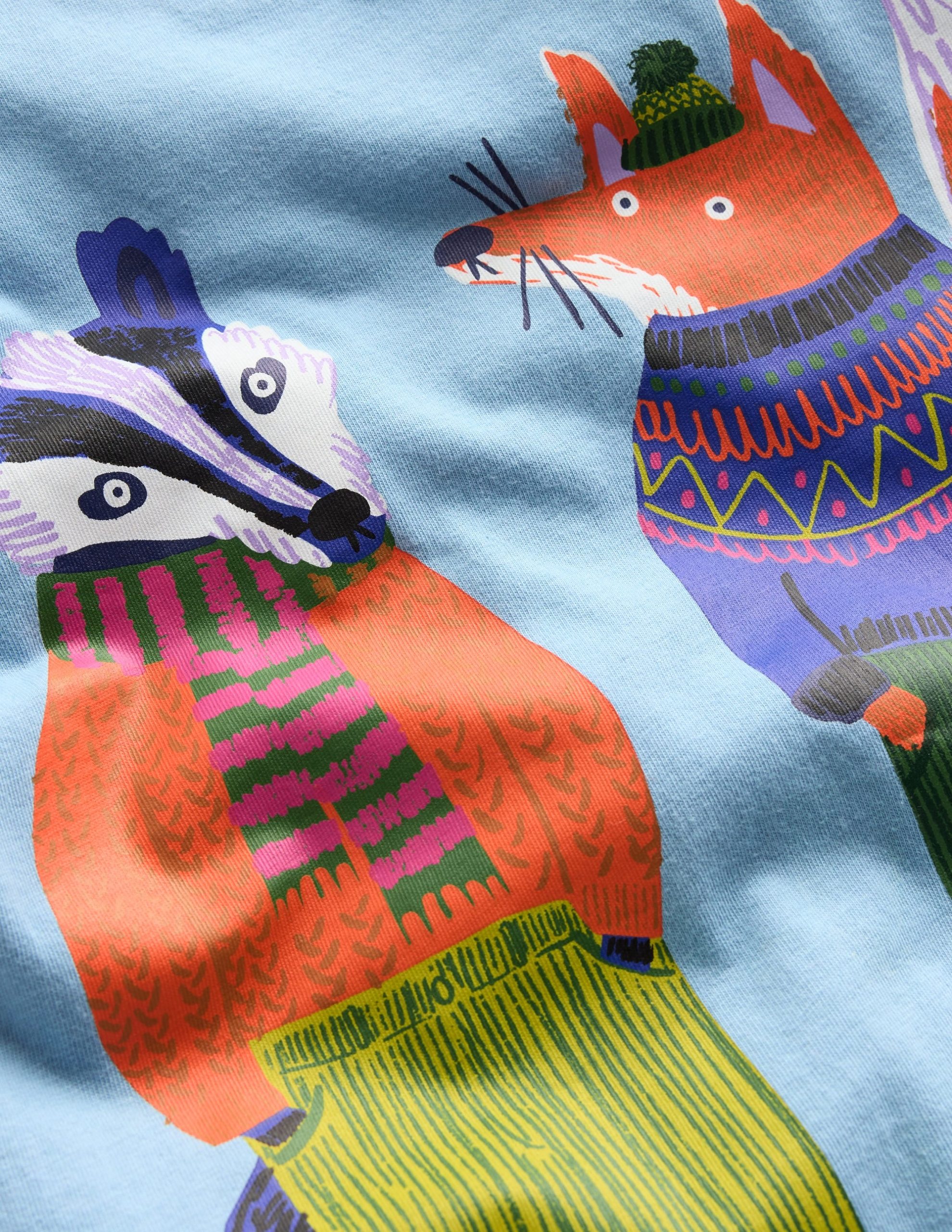 Long Sleeve Novelty T-shirt-Glacier Blue Foxes - Image 4