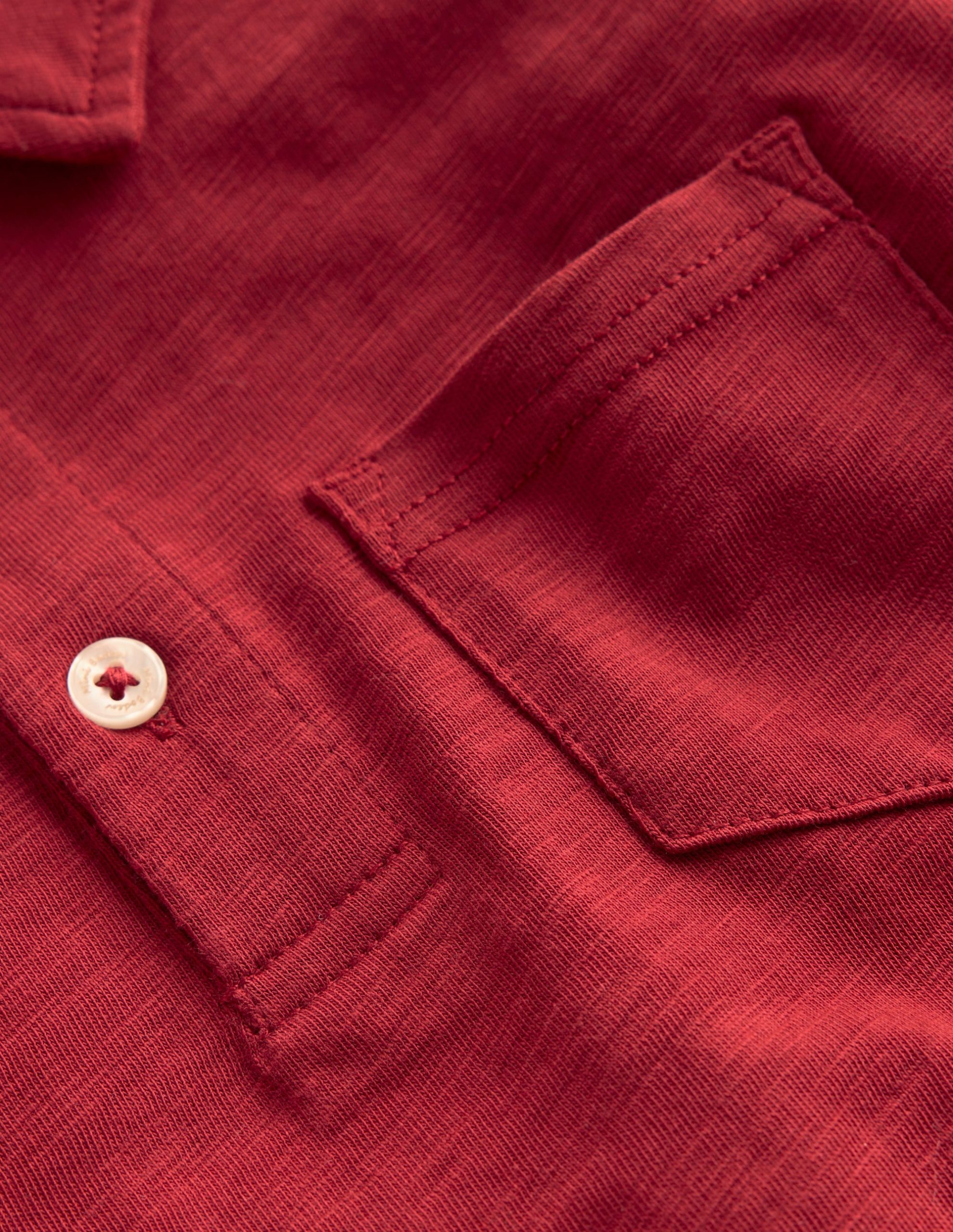 Long Sleeve Slub Polo-Red Liquorice - Image 5