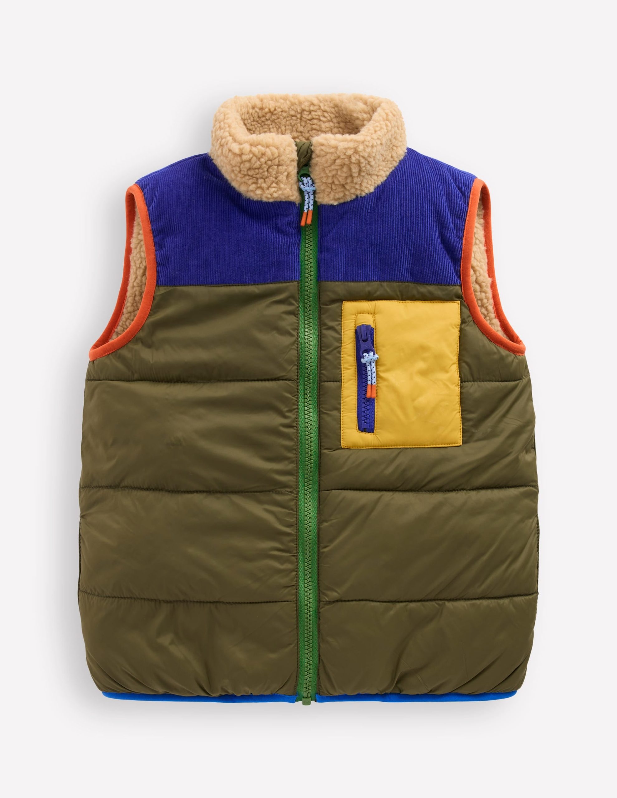 Borg Lined Vest-Woodland Green