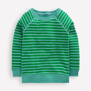 Reversible Long Sleeve T-Shirt-GREEN TAMBOURINE / BLUE