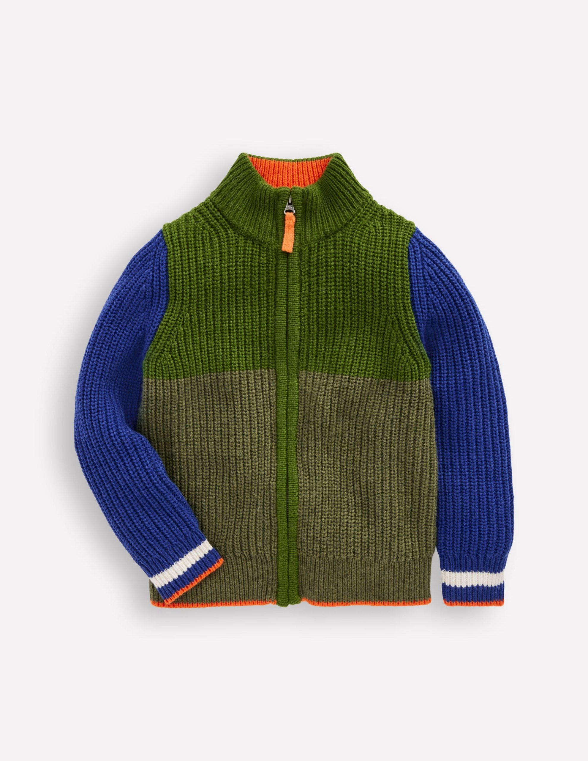 Chunky Zip-Through Jumper-Green - Image 6