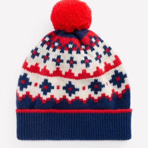 Fair Isle Beanie-College Navy Fair Isle