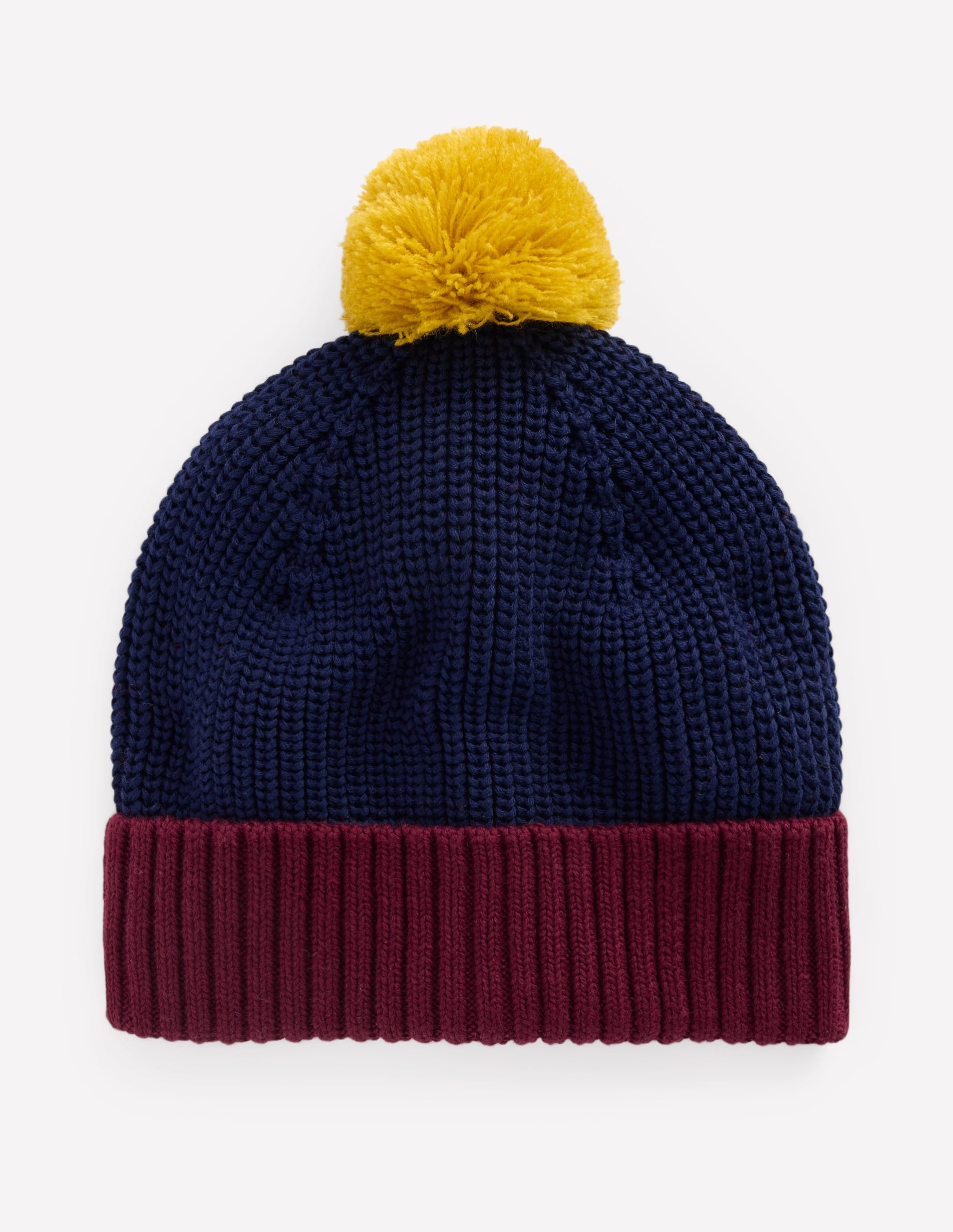 Knitted Beanie-College Navy Colour Block