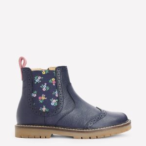 Leather Chelsea Boots-College Navy Floral