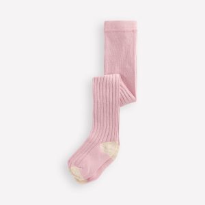 Baby Ribbed Tights-Vintage Pink