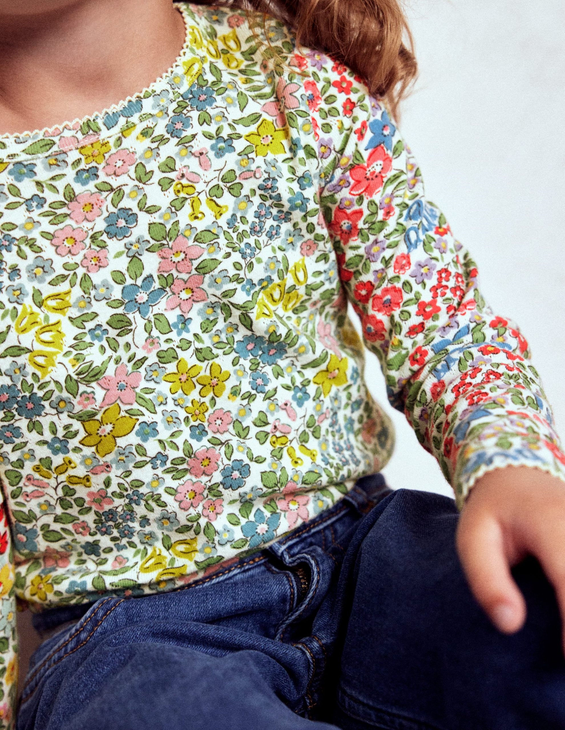 Long Sleeve Pointelle Top-Hotch Potch Floral - Image 2