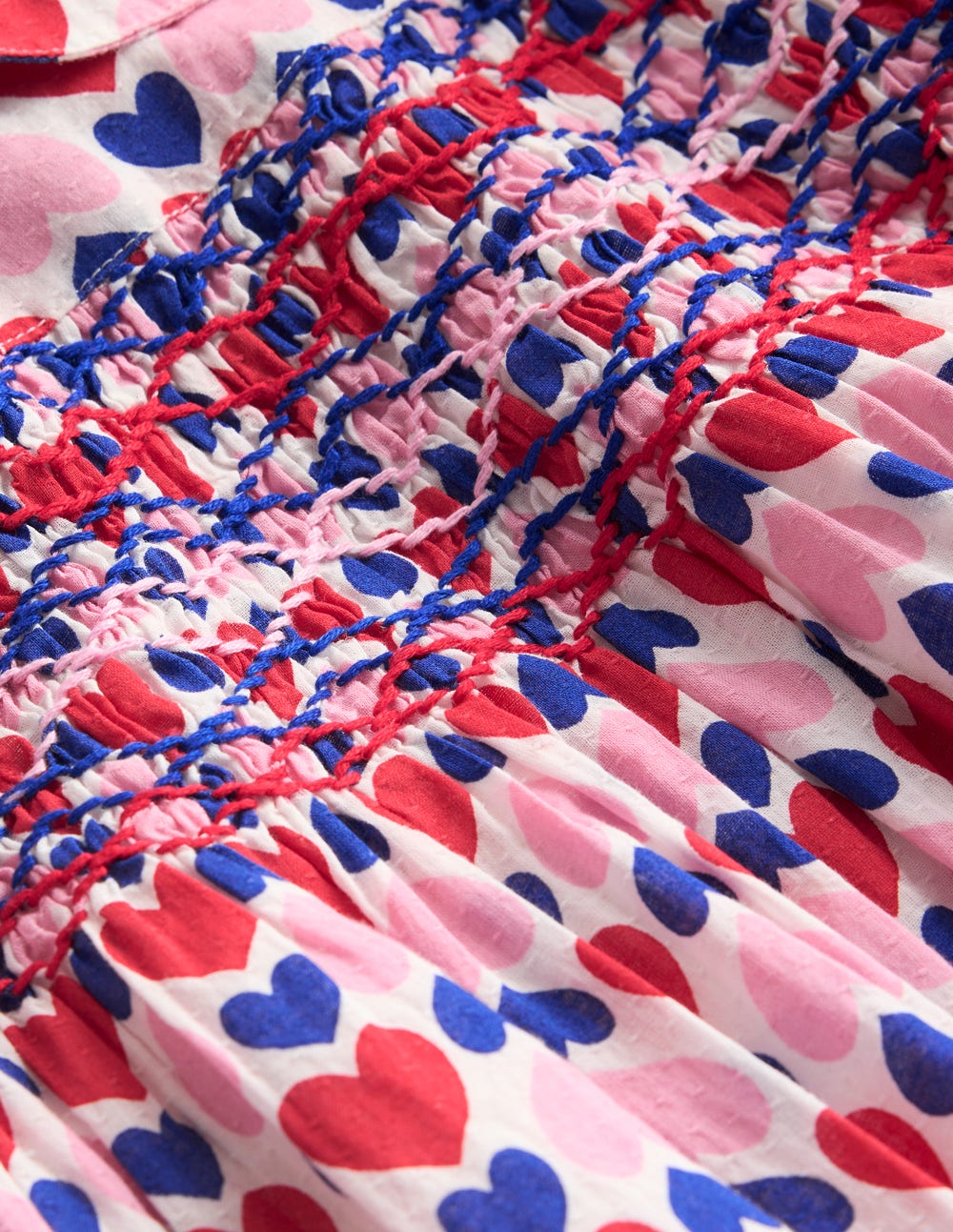 Adeline Smocked Dress-Poppy Red Geo Heart - Image 7