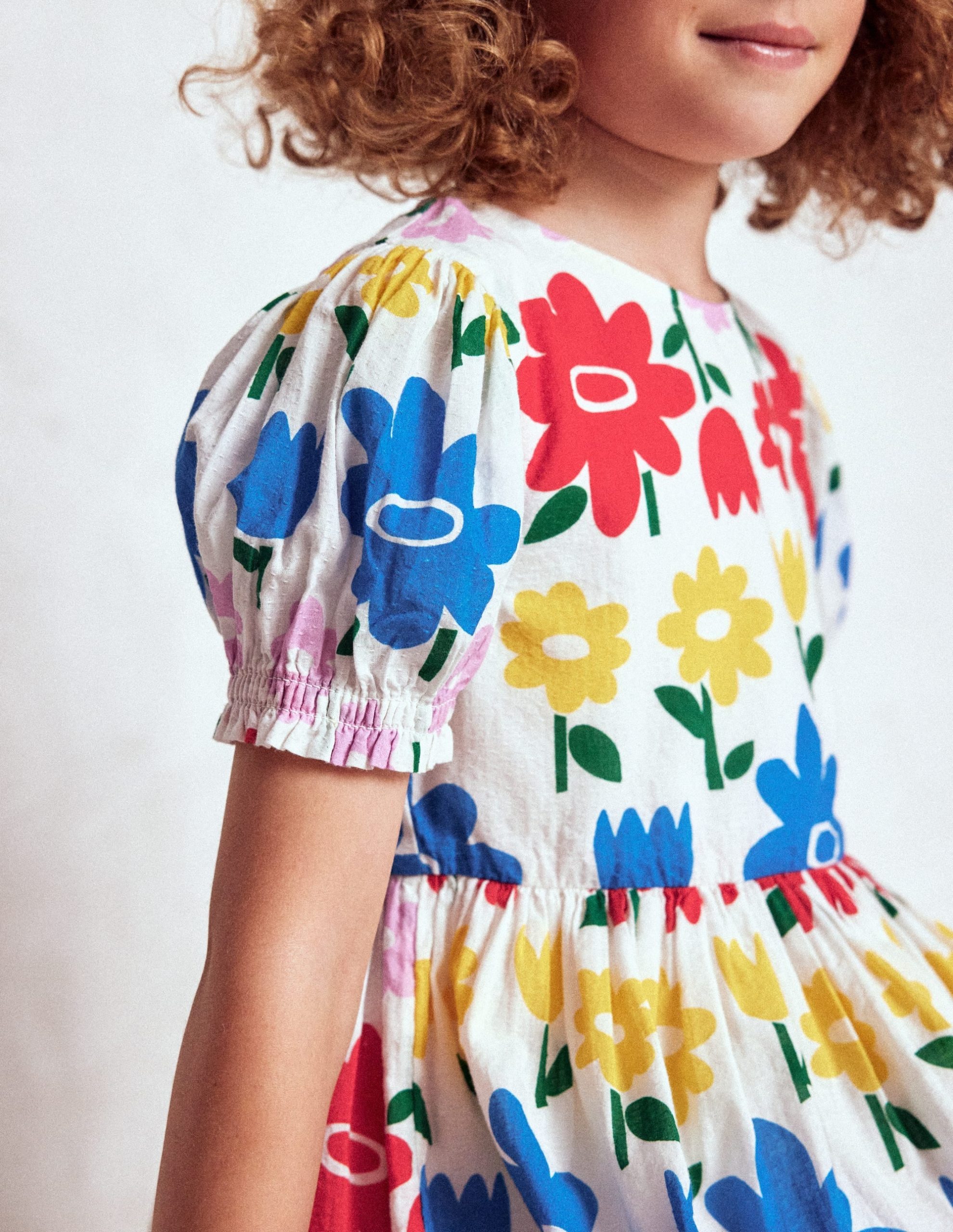 Madeline Woven Dress-Multi Rainbow Flower - Image 2