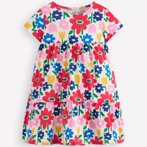 Ariel Twirly Jersey Dress-Multi Pop Flower