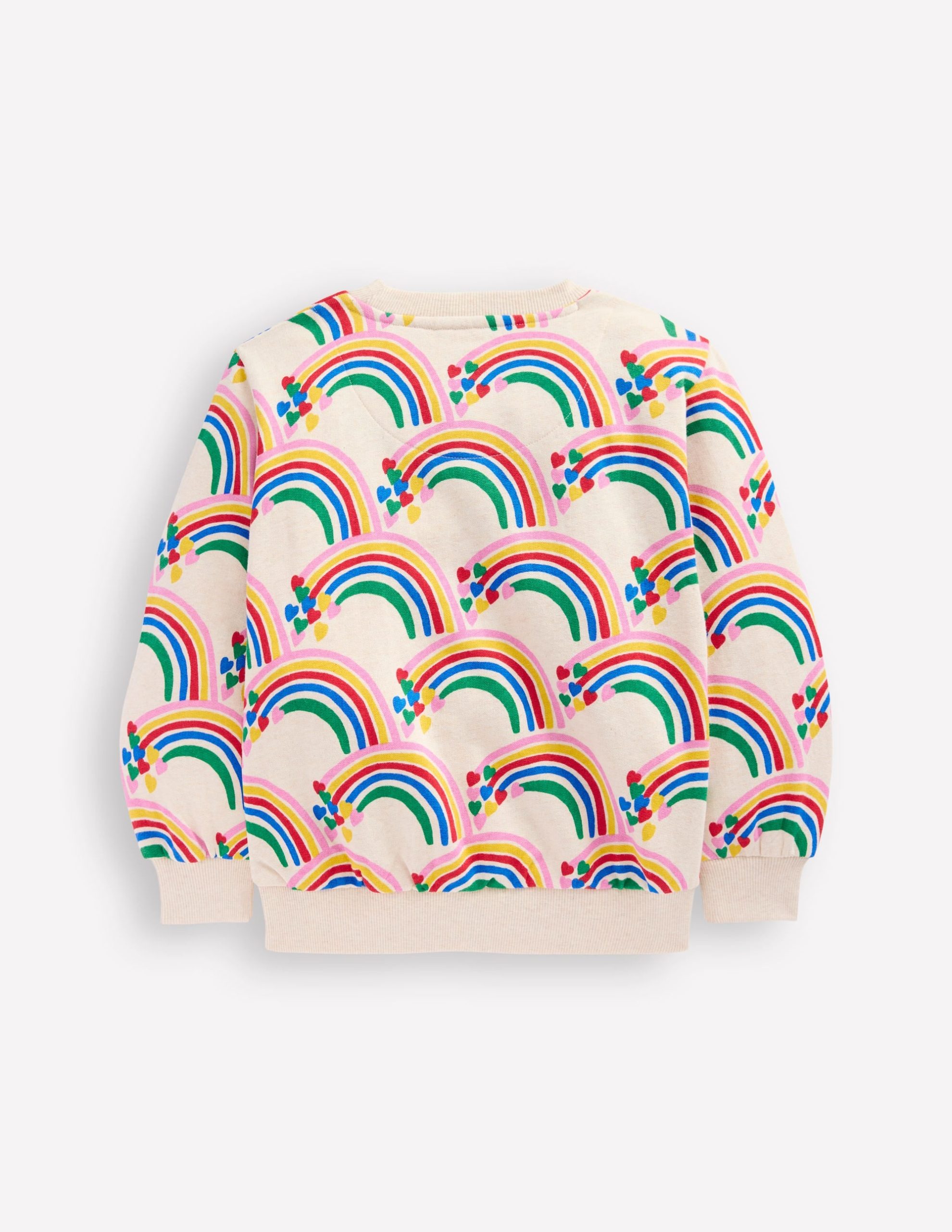 Printed Sweatshirt-Oatmeal Marl Rainbow Hearts - Image 2