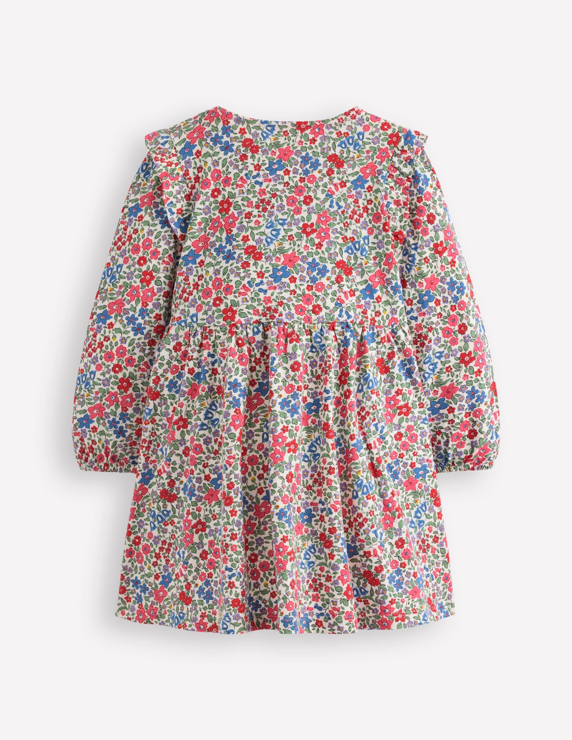Posie Long Sleeve Jersey Dress-Rose Pink Flowerbed - Image 5