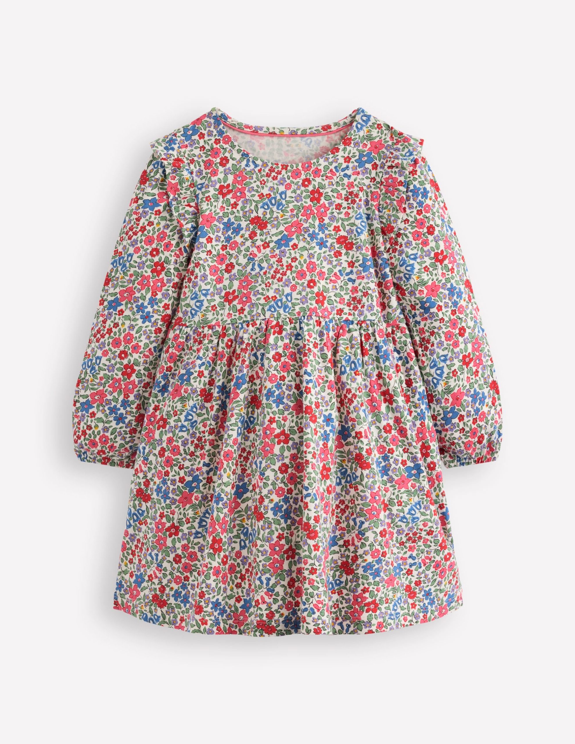 Posie Long Sleeve Jersey Dress-Rose Pink Flowerbed - Image 4