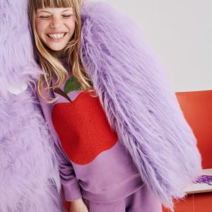 Bobbie Appliqu?? Sweatshirt-Aster Purple Apple