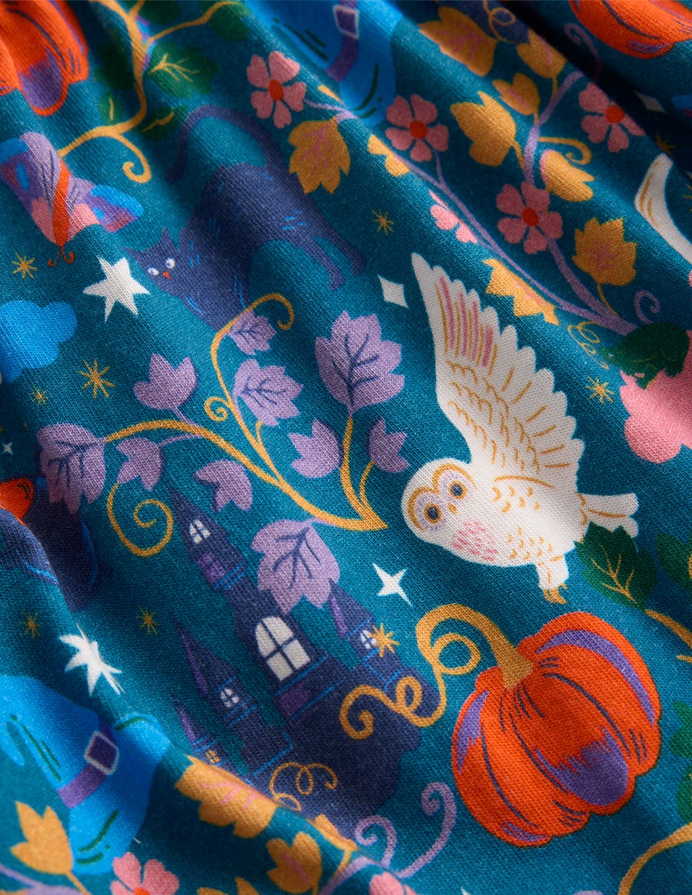 Aurora Long Sleeve Dress-Deep Sea Blue Spooky Toile - Image 3