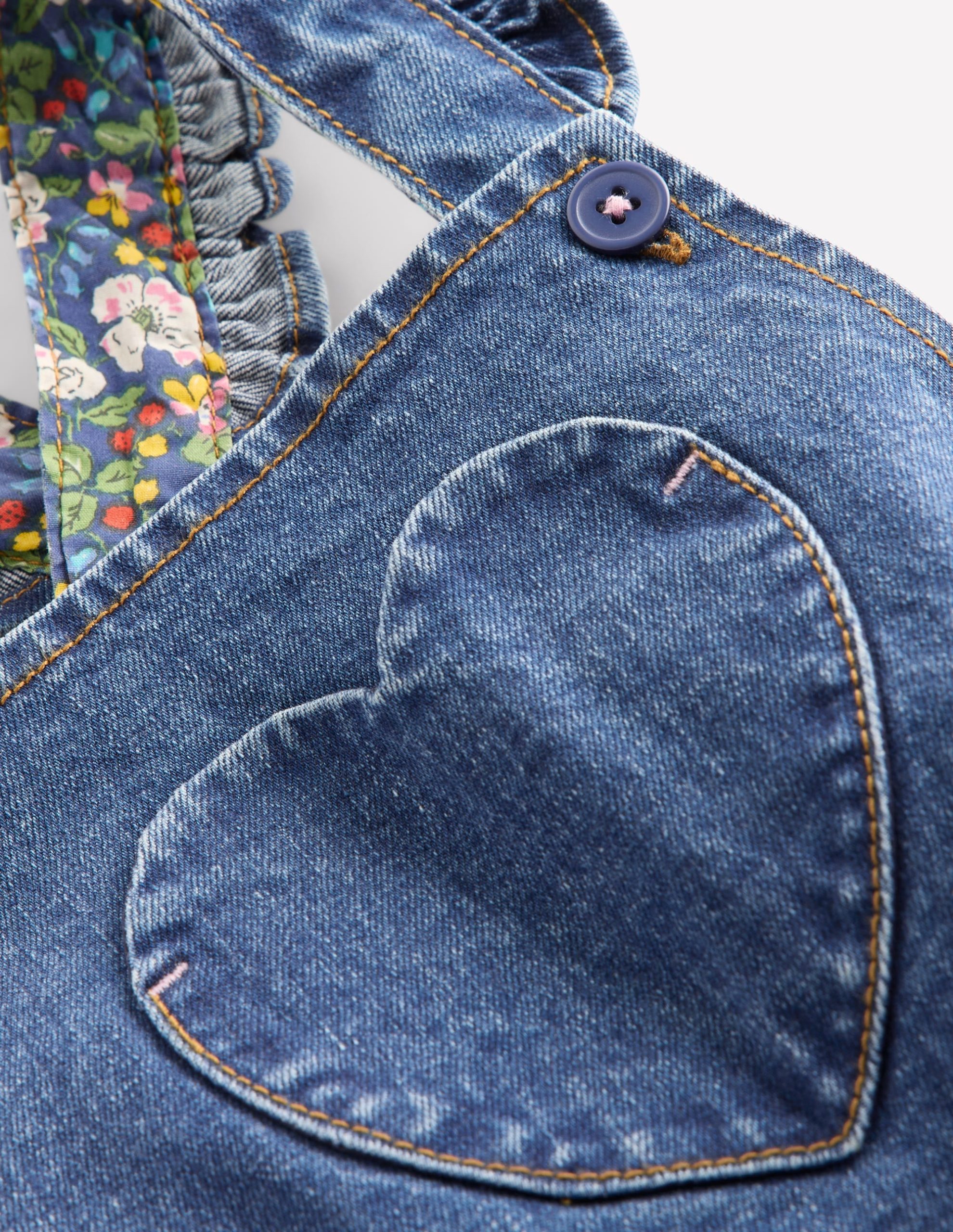 Frill Overalls-Mid Vintage Heart Applique - Image 3