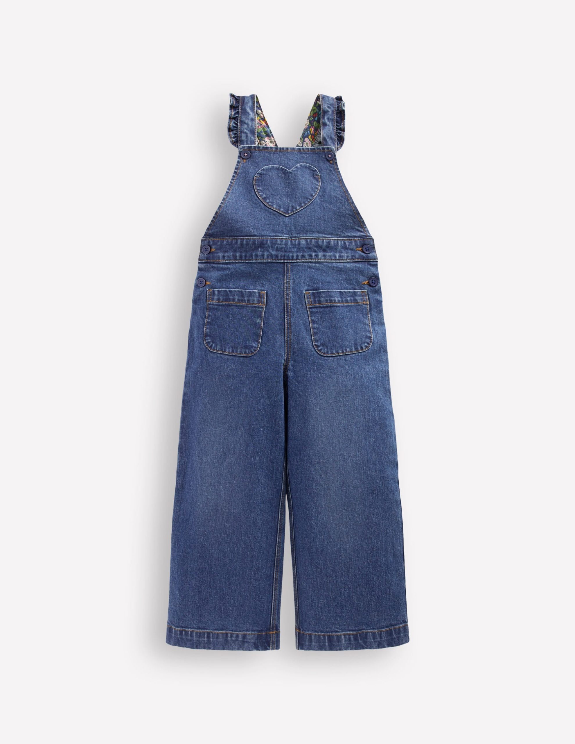 Frill Overalls-Mid Vintage Heart Applique