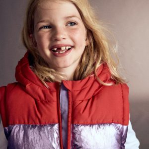 2-in-1 Padded Coat-Red/Pink Metallic
