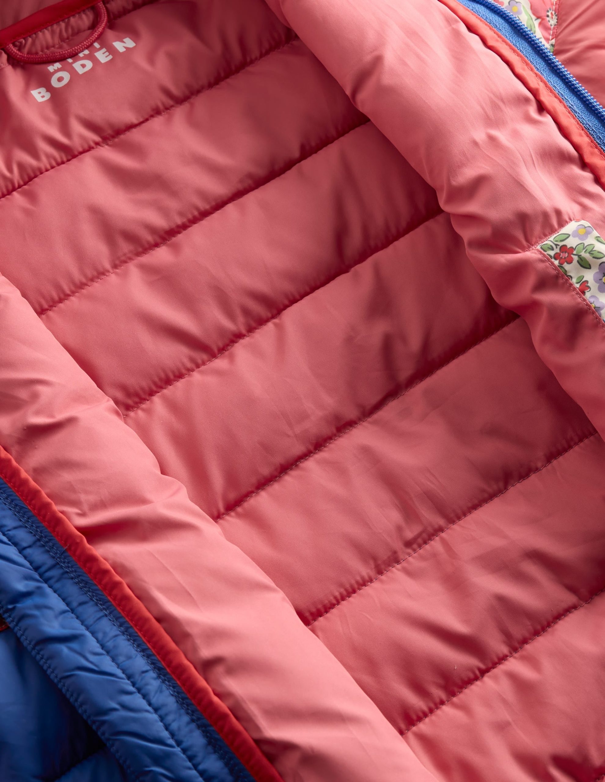 Pack-away Padded Jacket-Floral Colourblock - Image 4