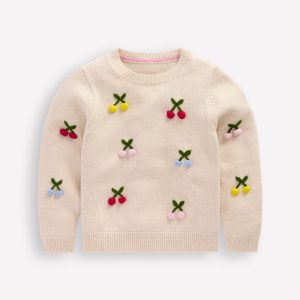 Fun Logo Sweater-Oatmeal Melange Cherries