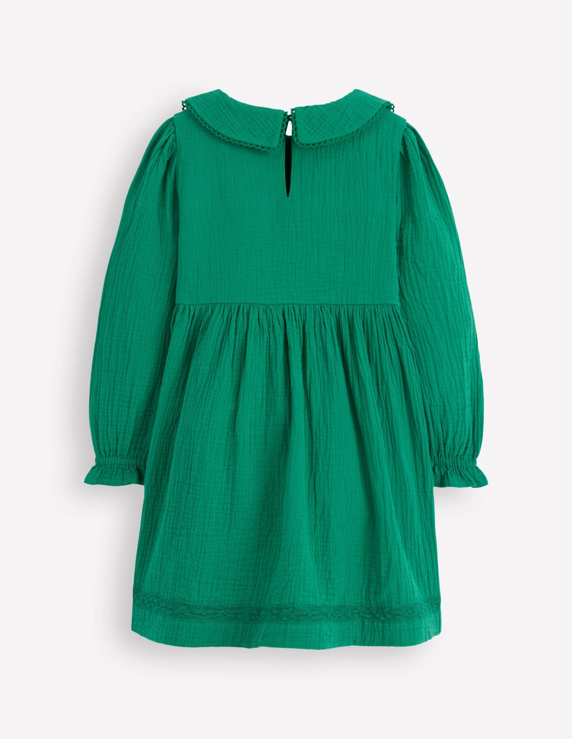 Double Cloth Collared Dress-Shady Green - Image 3