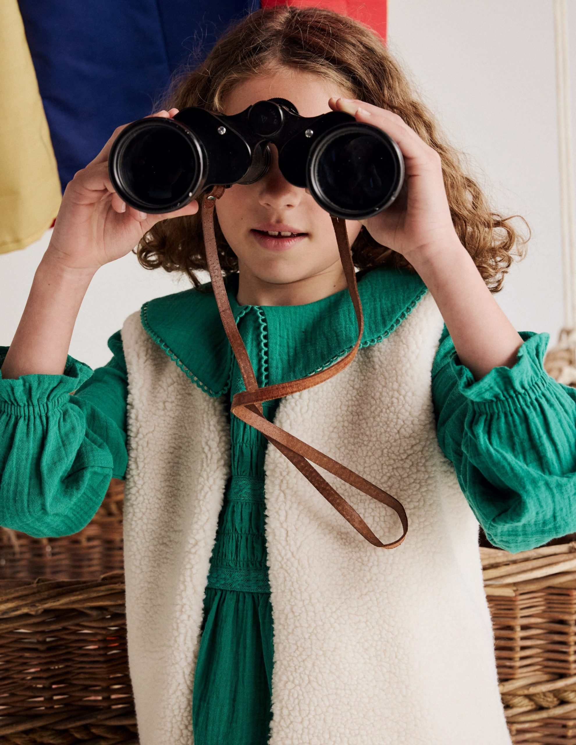 Relaxed Borg Gilet-Ecru