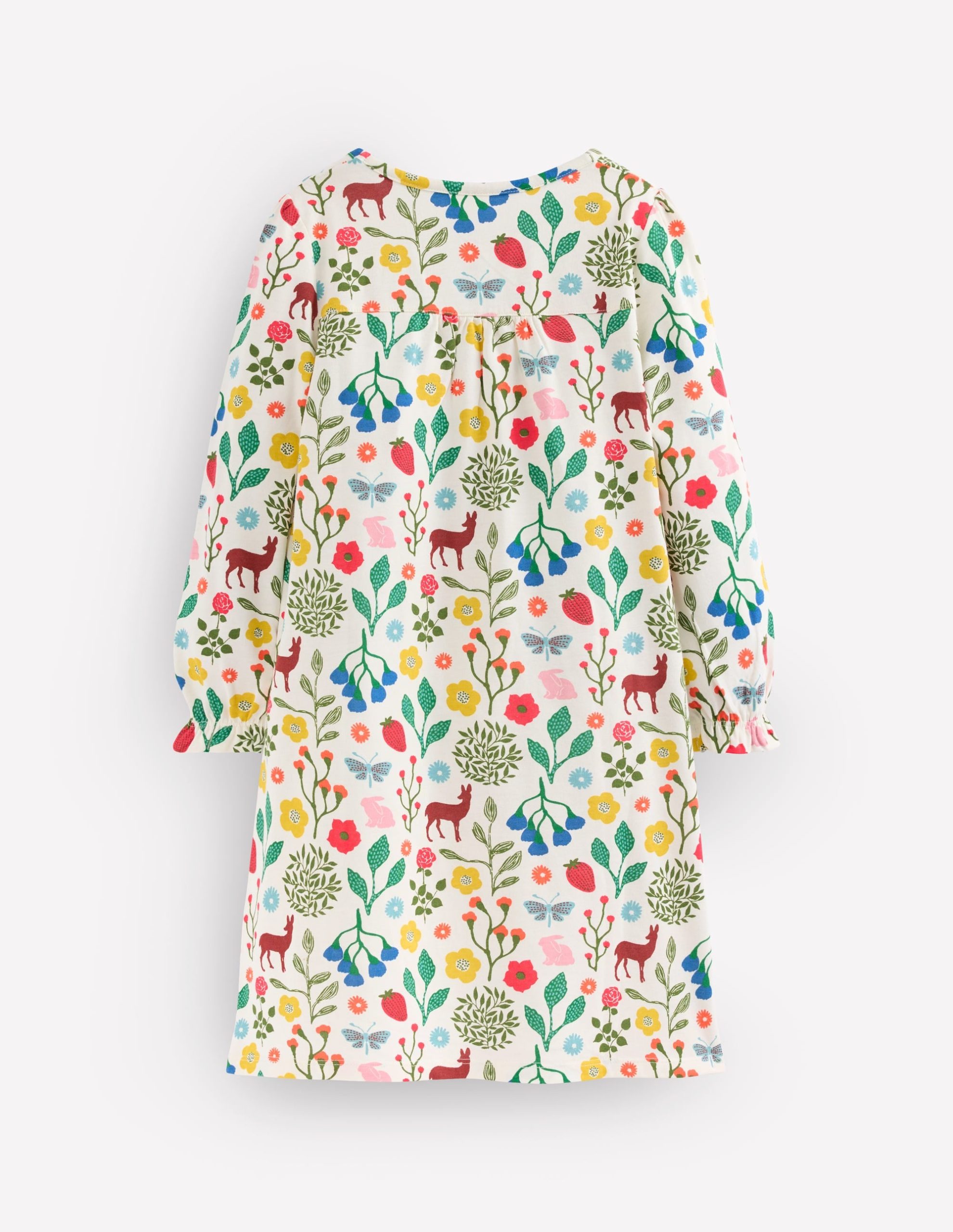 Printed Long Sleeve Nightie-Soft Ivory Woodland Walk - Image 2