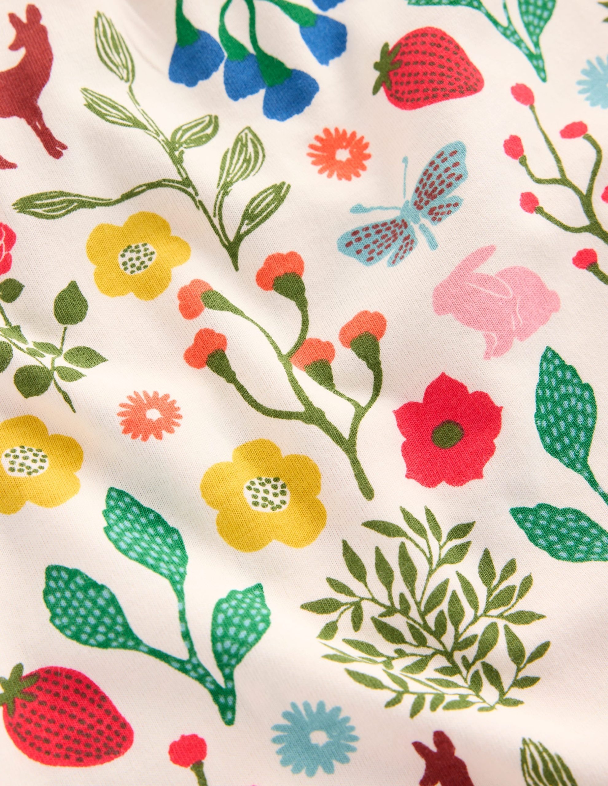 Printed Long Sleeve Nightie-Soft Ivory Woodland Walk - Image 3