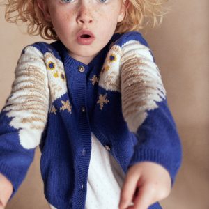 Fun Logo Cardigan-Sapphire Blue Owls